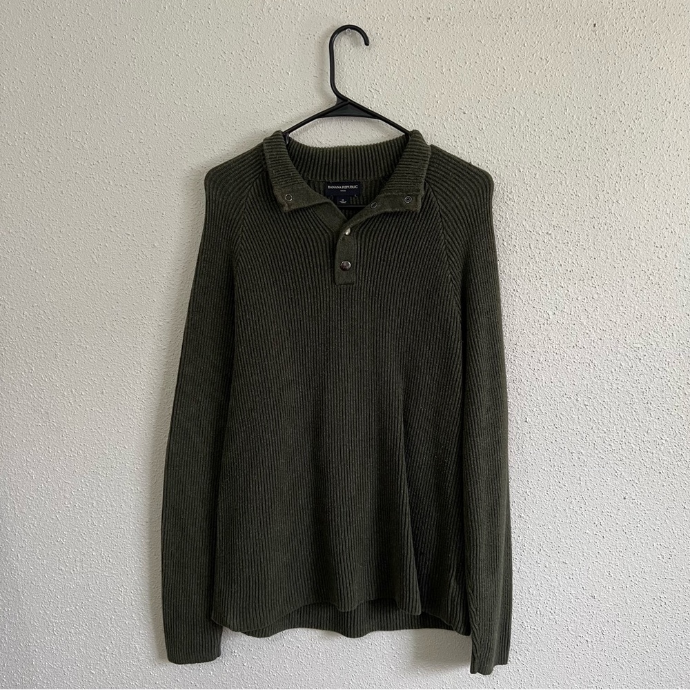 Banana Republic Green Men’s Zip Up Sweater